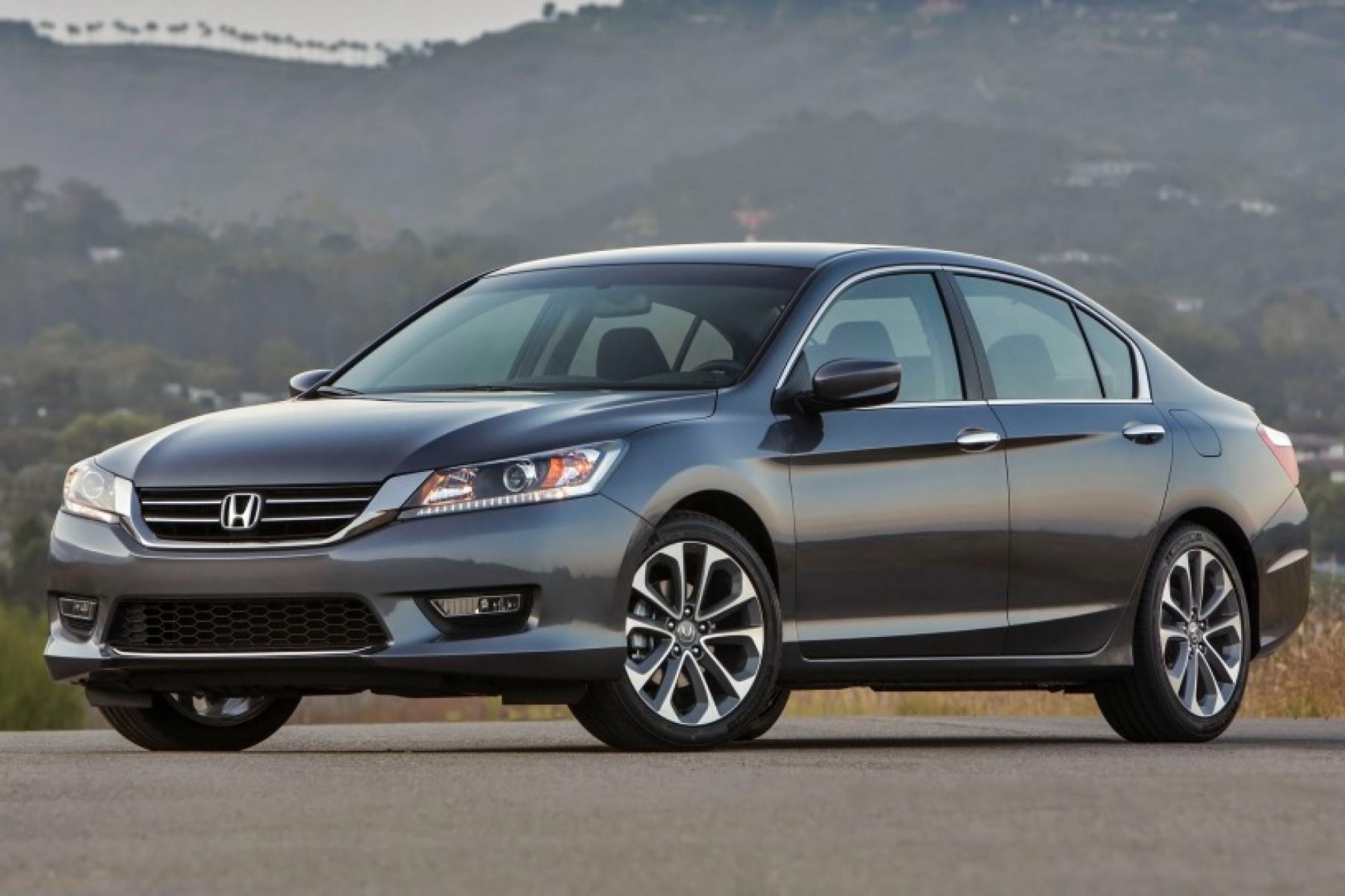 2014 Charcoal /Graphite Honda Accord Sport Sedan CVT (1HGCR2F54EA) with an 2.4L L4 DOHC 16V engine, Continuously Variable Transmission transmission, located at 3160 South Valley View Blvd, Las Vegas, NV, 89146, (888) 750-6845, 36.132458, -115.190247 - The 2014 Honda Accord earns top honors in the midsize sedan class with its mix of excellent packaging, superb fuel economy and rewarding performance. vehicle overview After last year's complete redesign, which resulted in a slimmer, more fuel-efficient Honda Accord with a higher-end cabin ambien - Photo #1