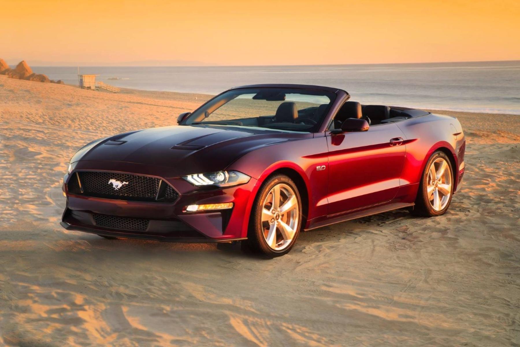 2020 Burgundy /Black Ford Mustang GT Convertible (1FATP8FF9L5) with an 5.0L V8 DOHC 32V engine, Automatic transmission, located at 3160 South Valley View Blvd, Las Vegas, NV, 89146, (888) 750-6845, 36.132458, -115.190247 - In some ways, the 2020 Ford Mustang is just as you'd expect it to be. It has rear-wheel drive, an available 5.0-liter V8 under the hood, and all sorts of factory options to make it faster, louder, and more distinctive. What you might not expect about the Mustang is the way Ford has committed to the - Photo #1