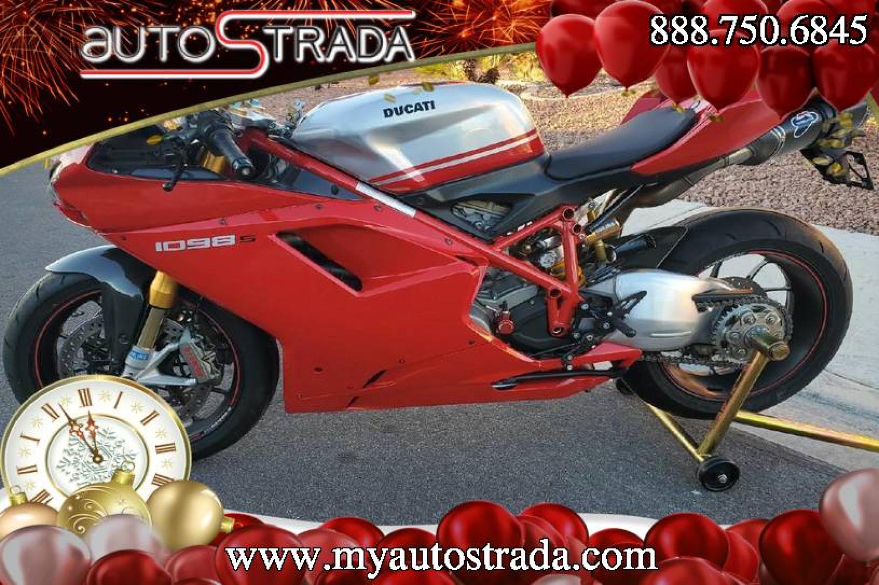 2008 Ducati 1099 S S (ZDM1XBEW18B) with an 1,098 cc L twin engine, Six-Speed Dry Clutch transmission, located at 3160 South Valley View Blvd, Las Vegas, NV, 89146, (888) 750-6845, 36.132458, -115.190247 - The Ducati 1098S boasts some gorgeous bodywork and slick design cues, but its real masterpiece lies beneath those pretty plastic panels. Underneath is a tubular steel trellis frame optimized for stiffness, and an L-twin engine produces 160 horsepower and 90.4 lb-ft of torque, routing exhaust fumes t - Photo #1